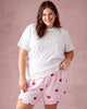 Queen of Hearts - T-Shirt and Ruffle Shorts Bundle - Cloud/Candy Pink - Printfresh