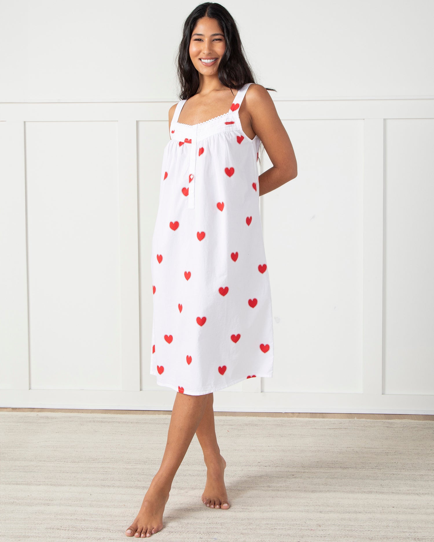 Queen of Hearts - Back to Bed Nightgown - Ruby Cloud - Printfresh