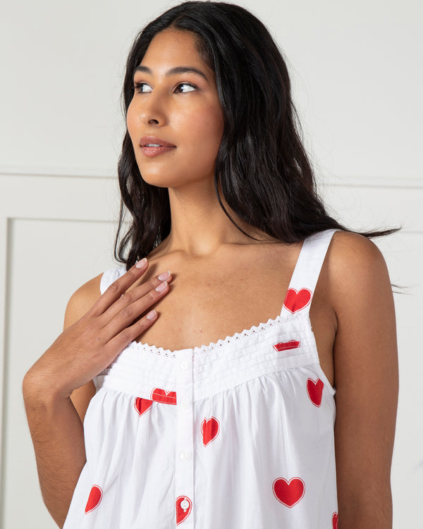 Queen of Hearts - Back to Bed Nightgown - Ruby Cloud - Printfresh