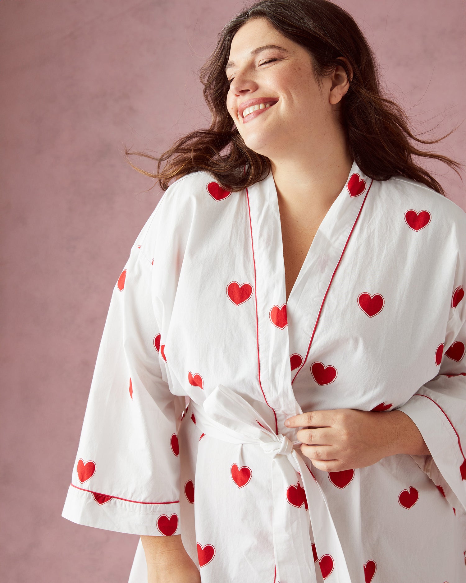 Queen of Hearts - Getting Ready Robe - Ruby Cloud - Printfresh