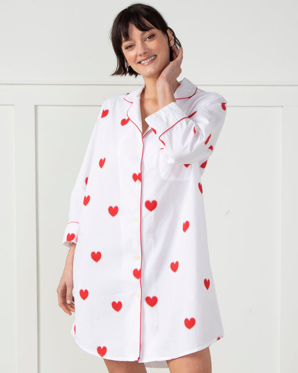 Queen of Hearts - Sleep Shirt - Ruby Cloud - Printfresh