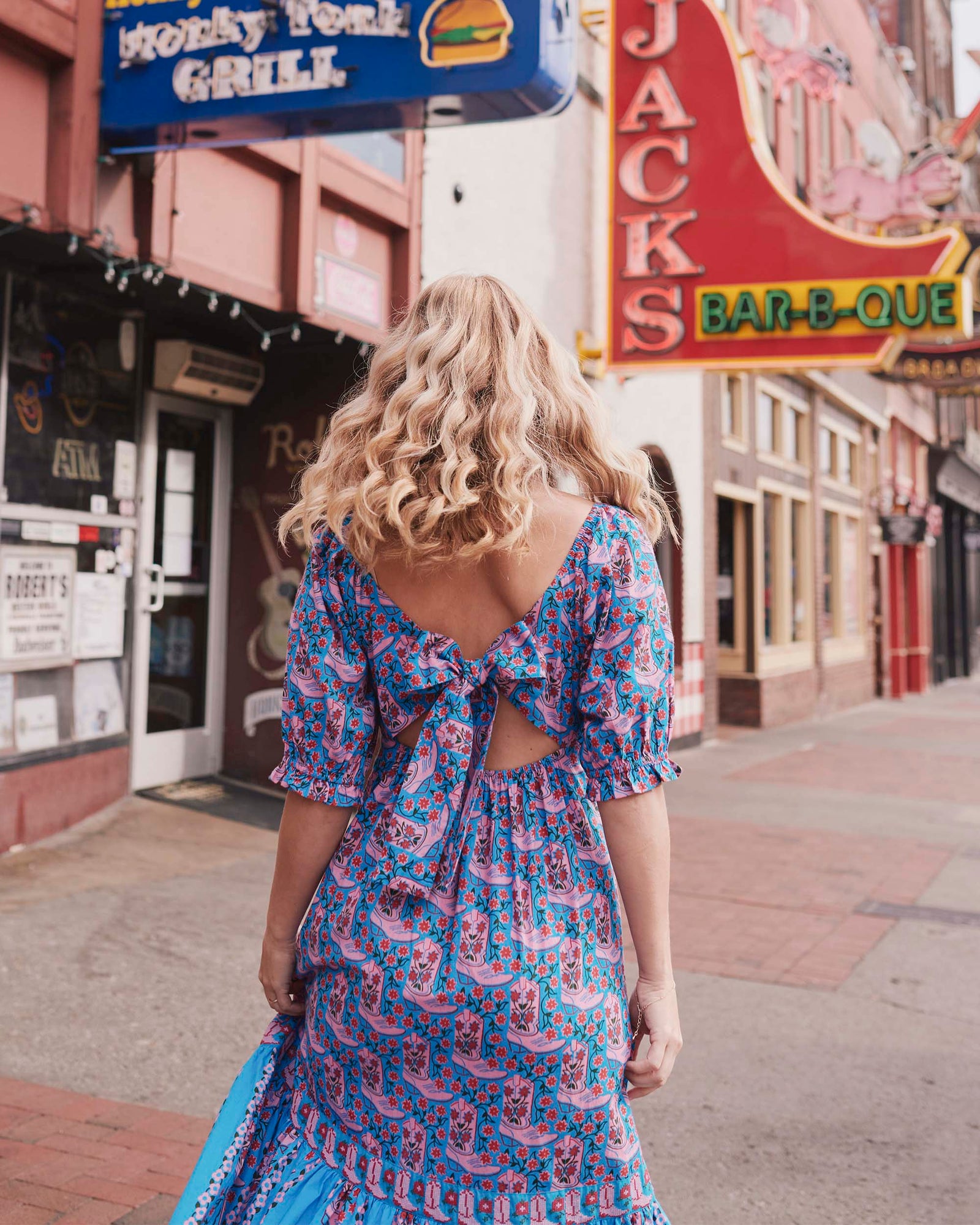 Rhinestone Cowgirl - Good Graces Dress - Blue Jean - Printfresh