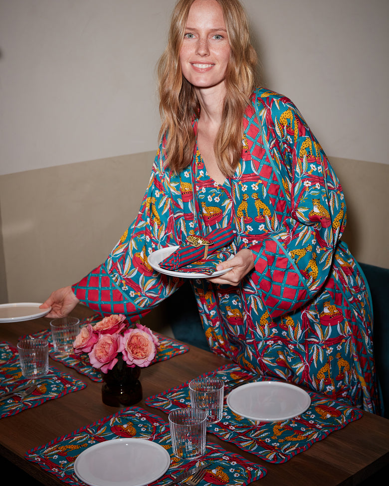 Royal Cheetah - Eco Satin Chic To Sleep Nightie - Ruby Jade - Printfresh