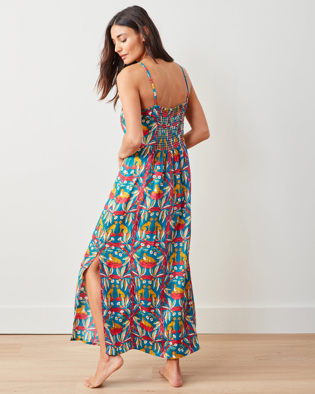 Royal Cheetah - Eco Satin Chic To Sleep Nightie - Ruby Jade - Printfresh