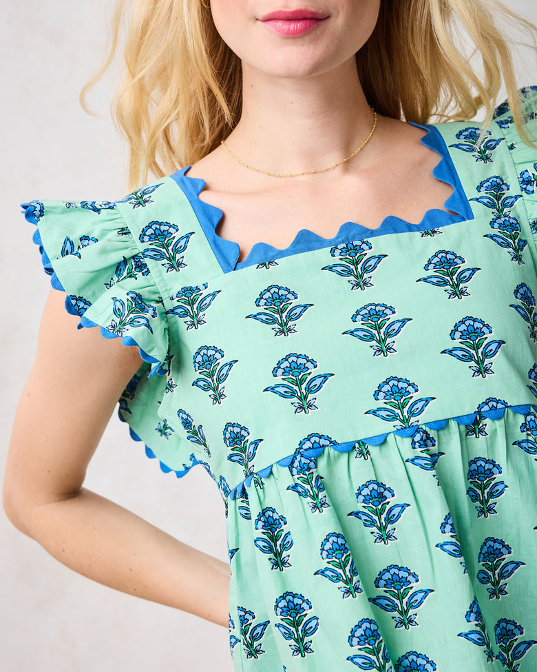 Aviary Flowers - Dunmore Blouse - Soft Sage - Printfresh