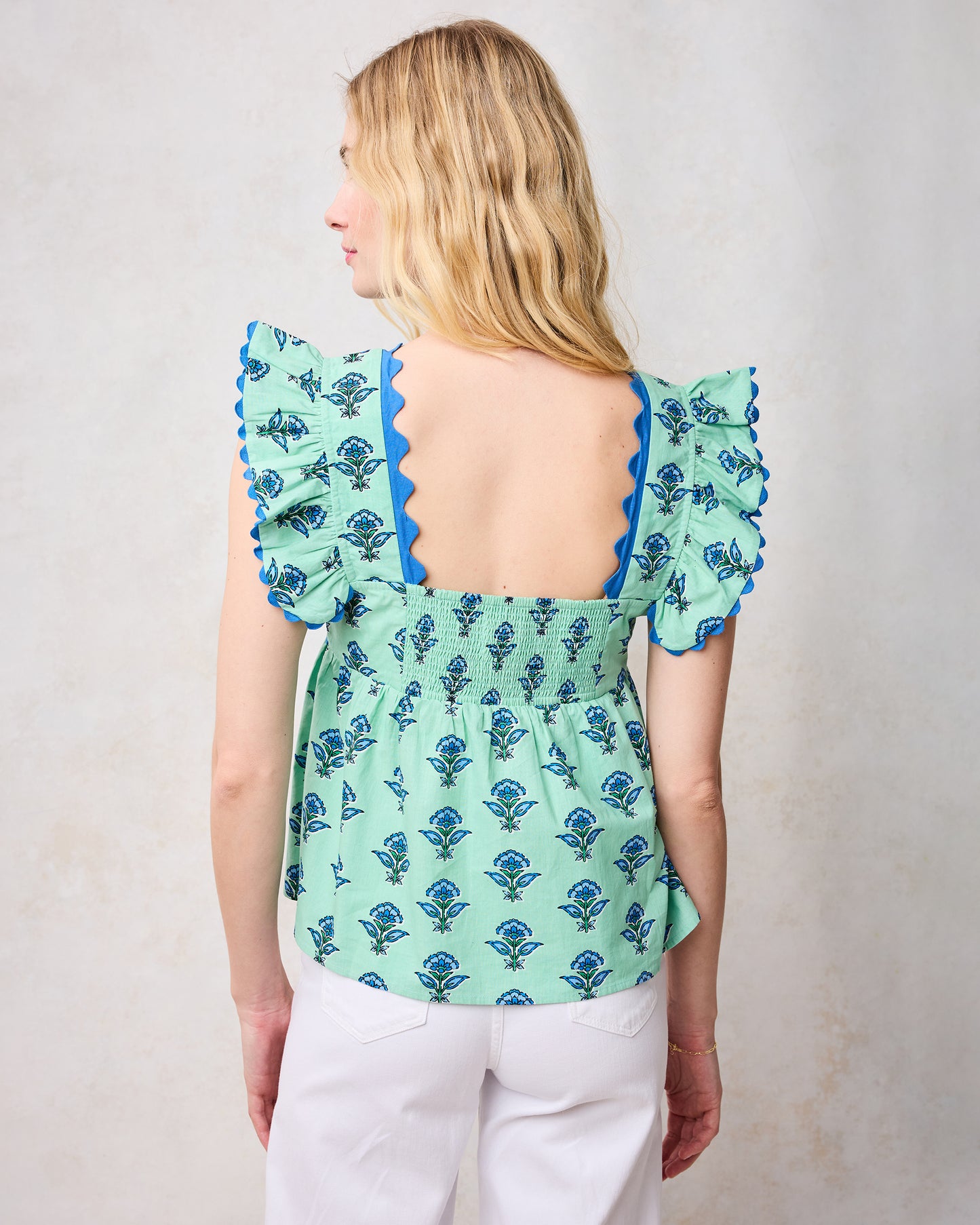 Aviary Flowers - Dunmore Blouse - Soft Sage - Printfresh