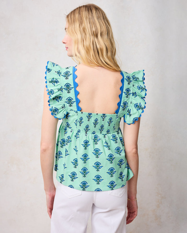 Aviary Flowers - Dunmore Blouse - Soft Sage - Printfresh