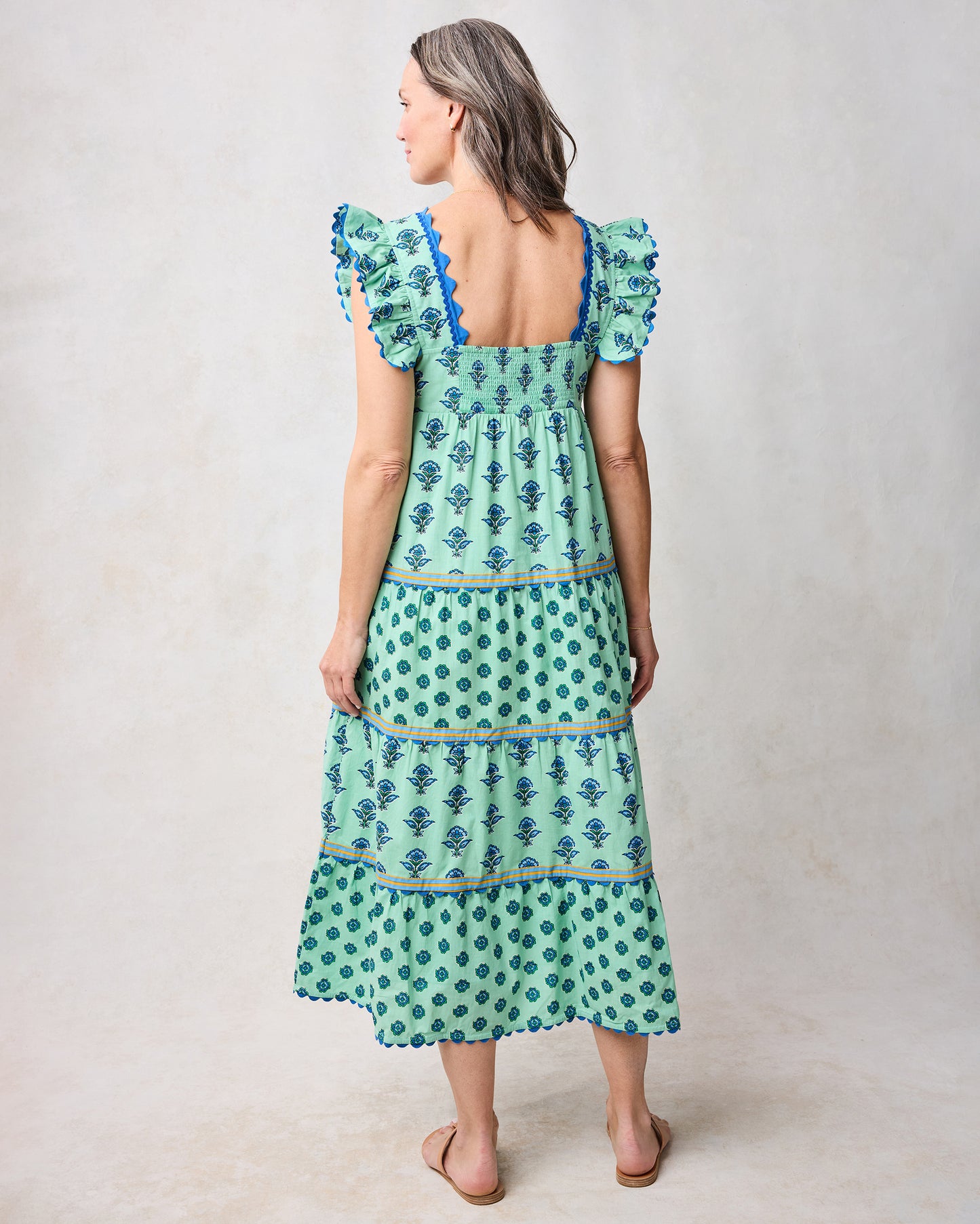 Aviary Flowers - Dunmore Dress - Soft Sage - Printfresh