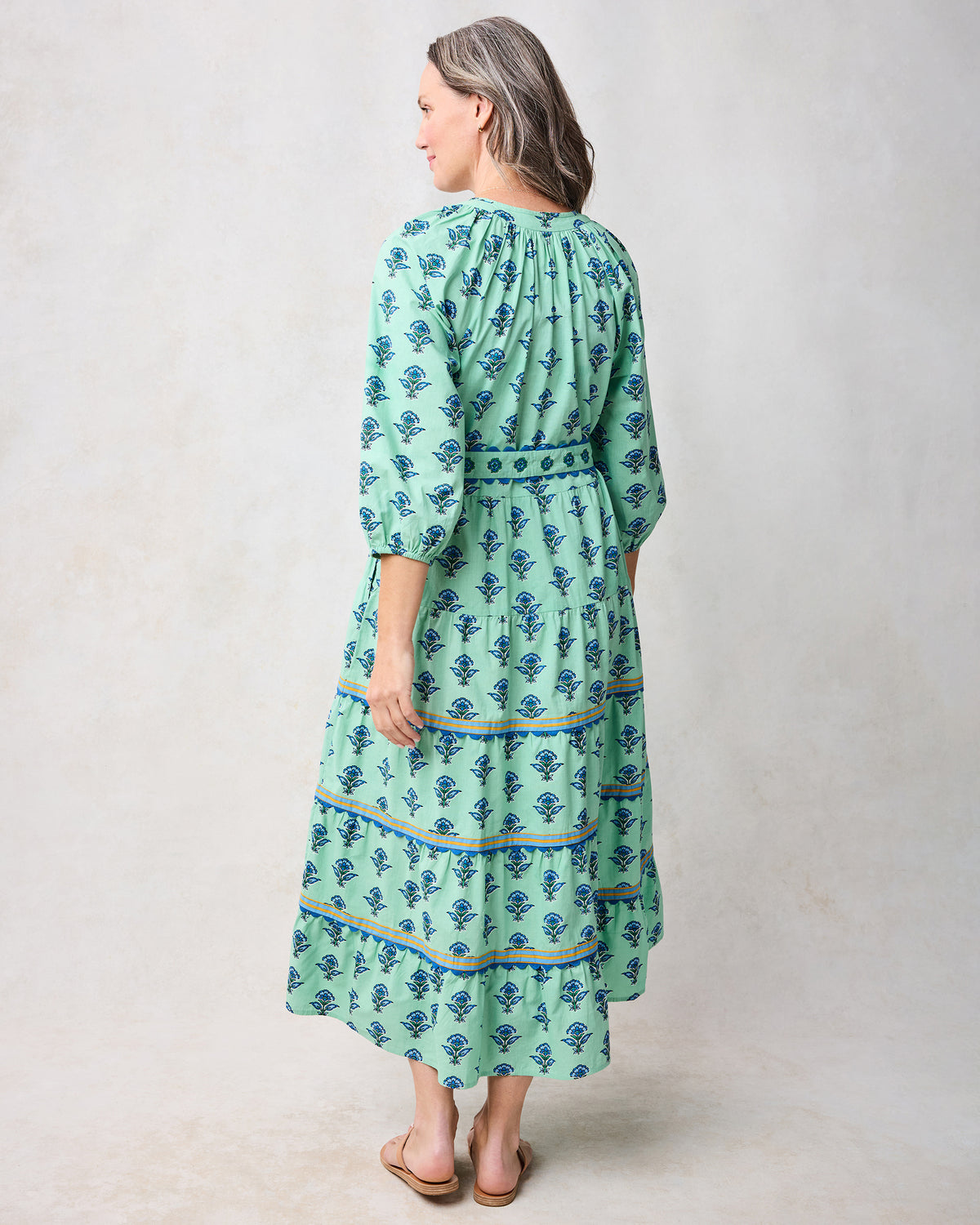 Aviary Flowers - Main Street Dress - Soft Sage - Printfresh