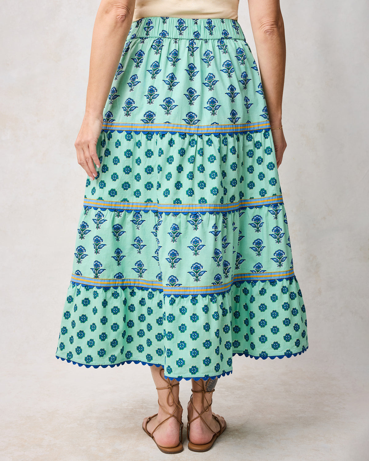 Aviary Flowers - Meadow Skirt - Soft Sage - Printfresh