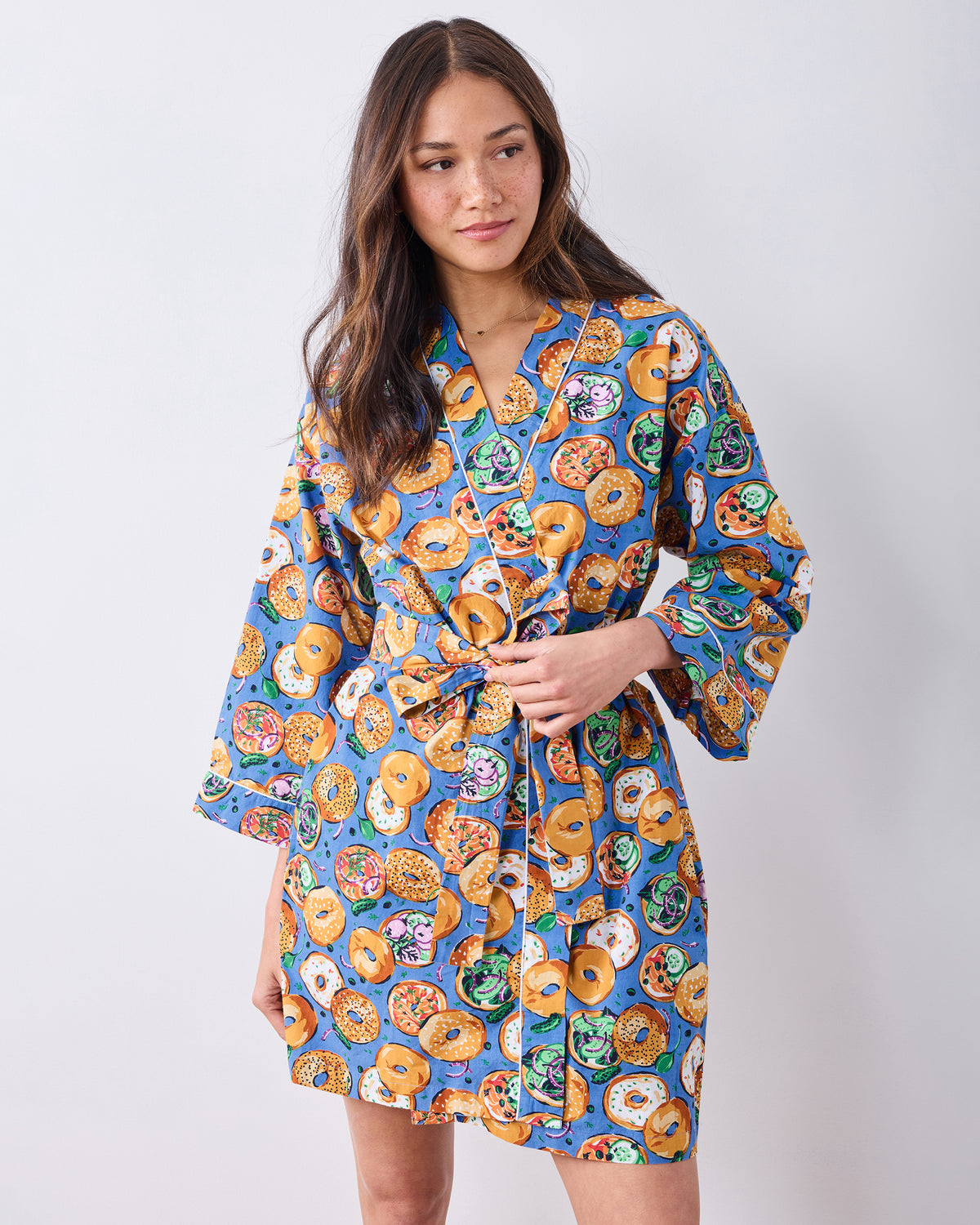 Bagels & Schmear - Getting Ready Robe - Brunch Blues - Printfresh