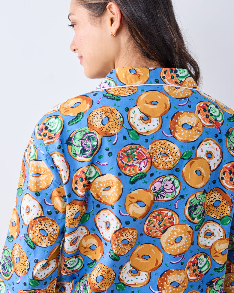 Bagels & Schmear - Long PJ Set - Brunch Blues - Printfresh