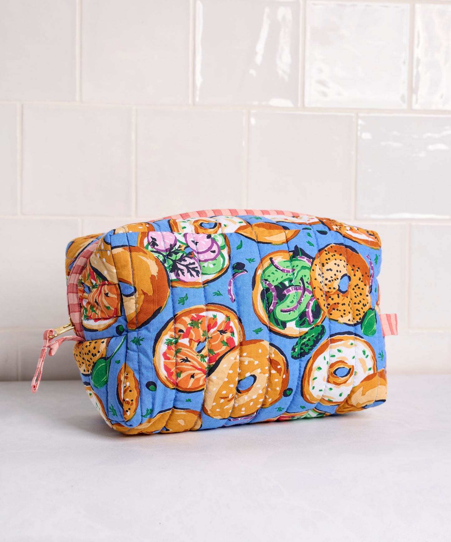 Bagels & Schmear - Quilted Pouch - Brunch Blues - Printfresh