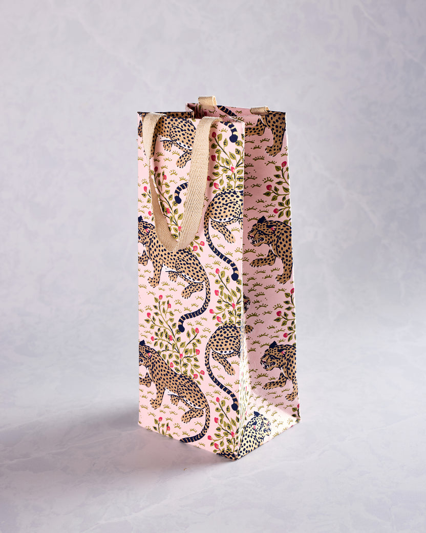 Bagheera - Handmade Wine Bottle Bag - Blush - Printfresh