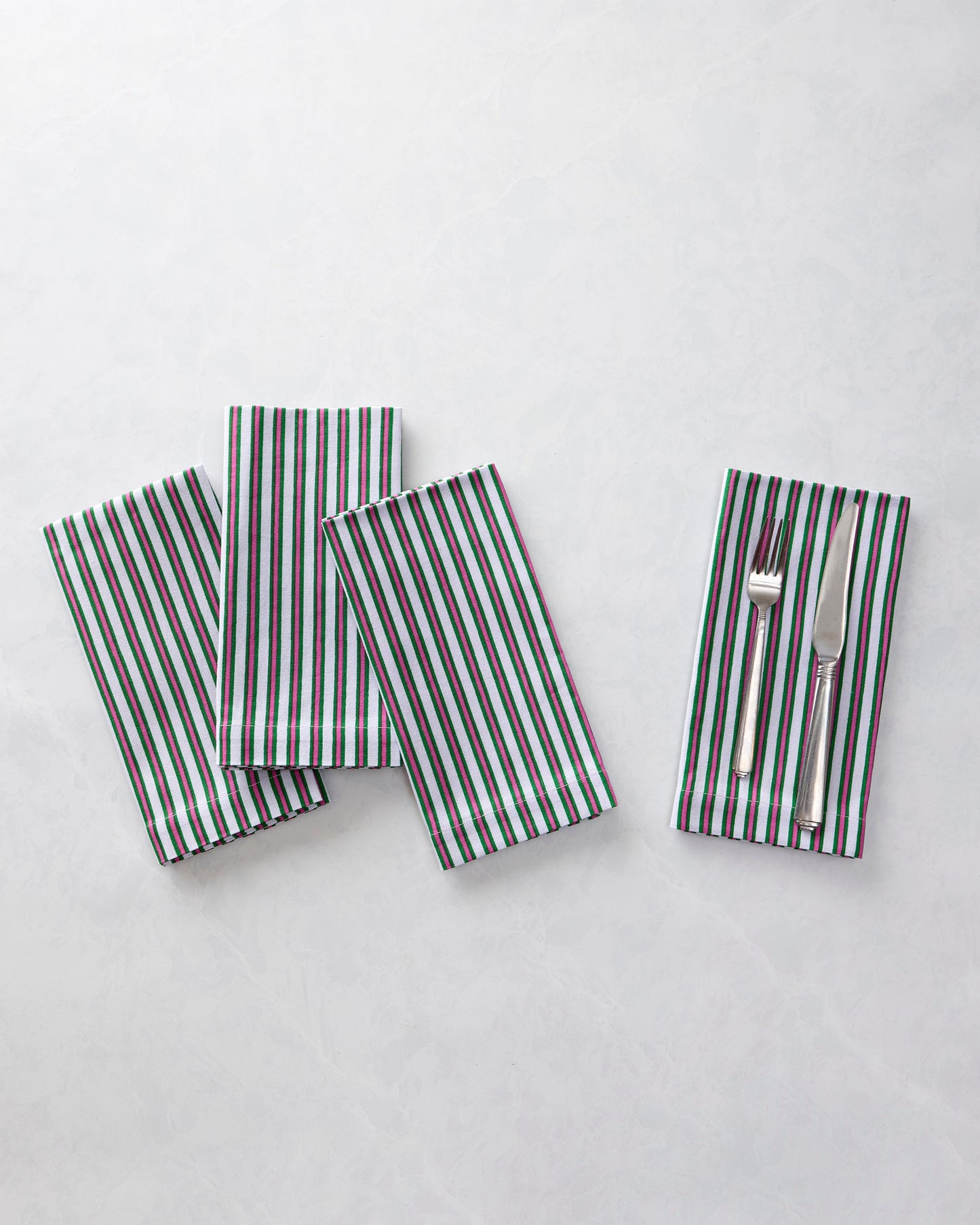 Posh Stripe - Print Napkins Set of 4 - Fuschia Berry Stripe - Printfresh
