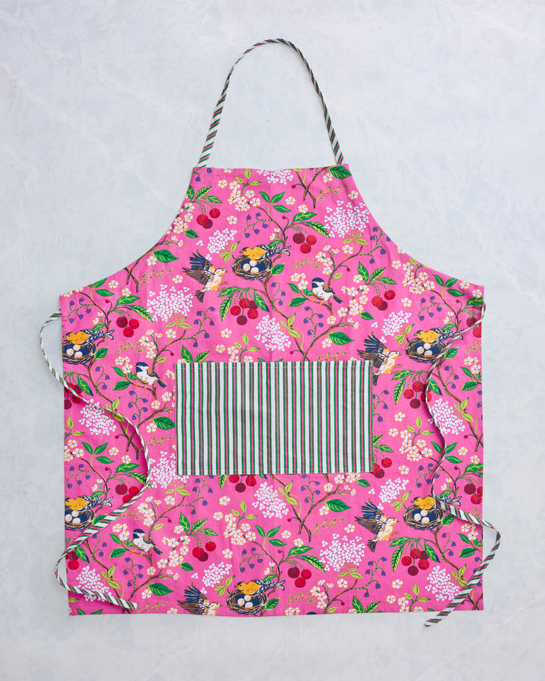 Bird & Blossom - Apron - Fuschia Berry - Printfresh