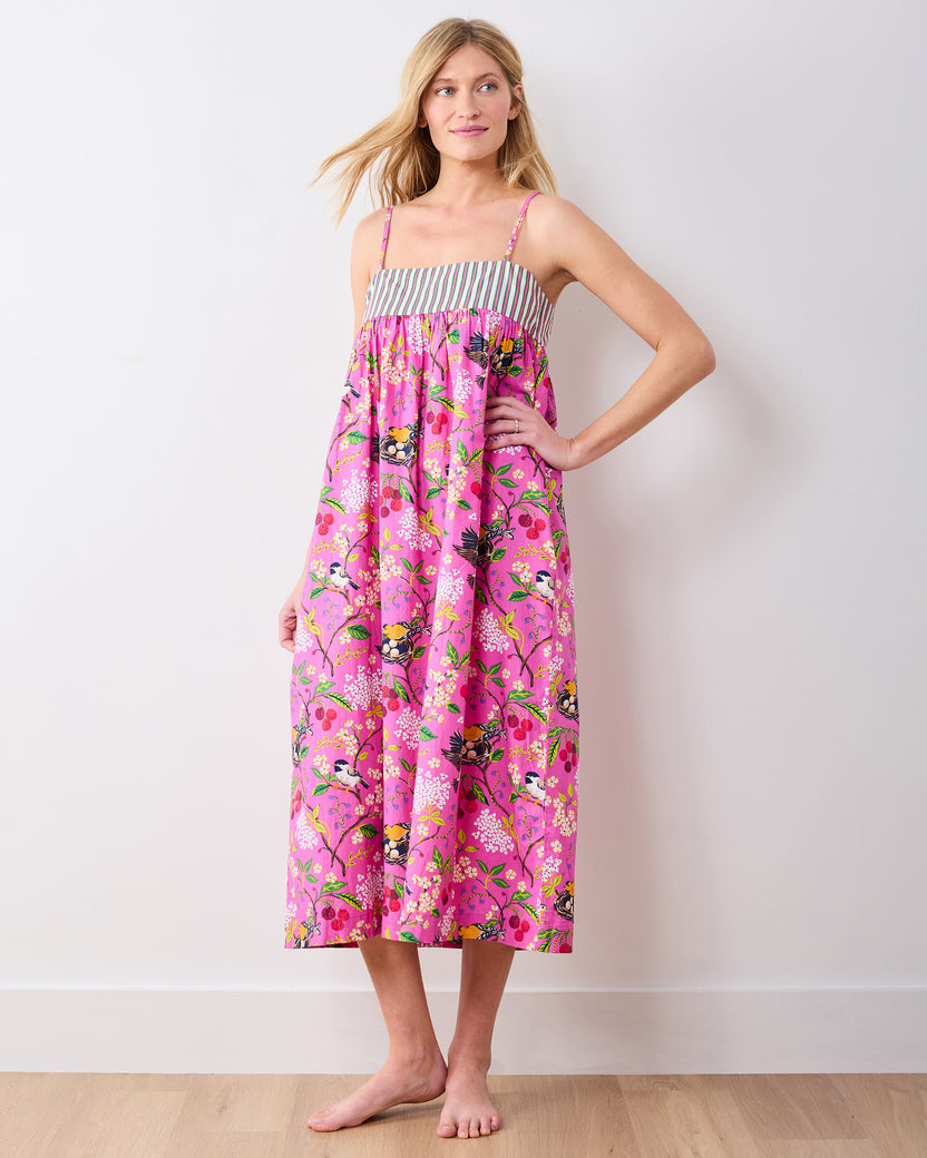 Bird & Blossom - Daydream Nightgown - Fuschia Berry - Printfresh