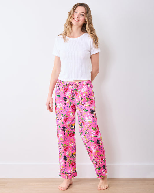 Bird & Blossom - Tall PJ Pants - Fuschia Berry - Printfresh