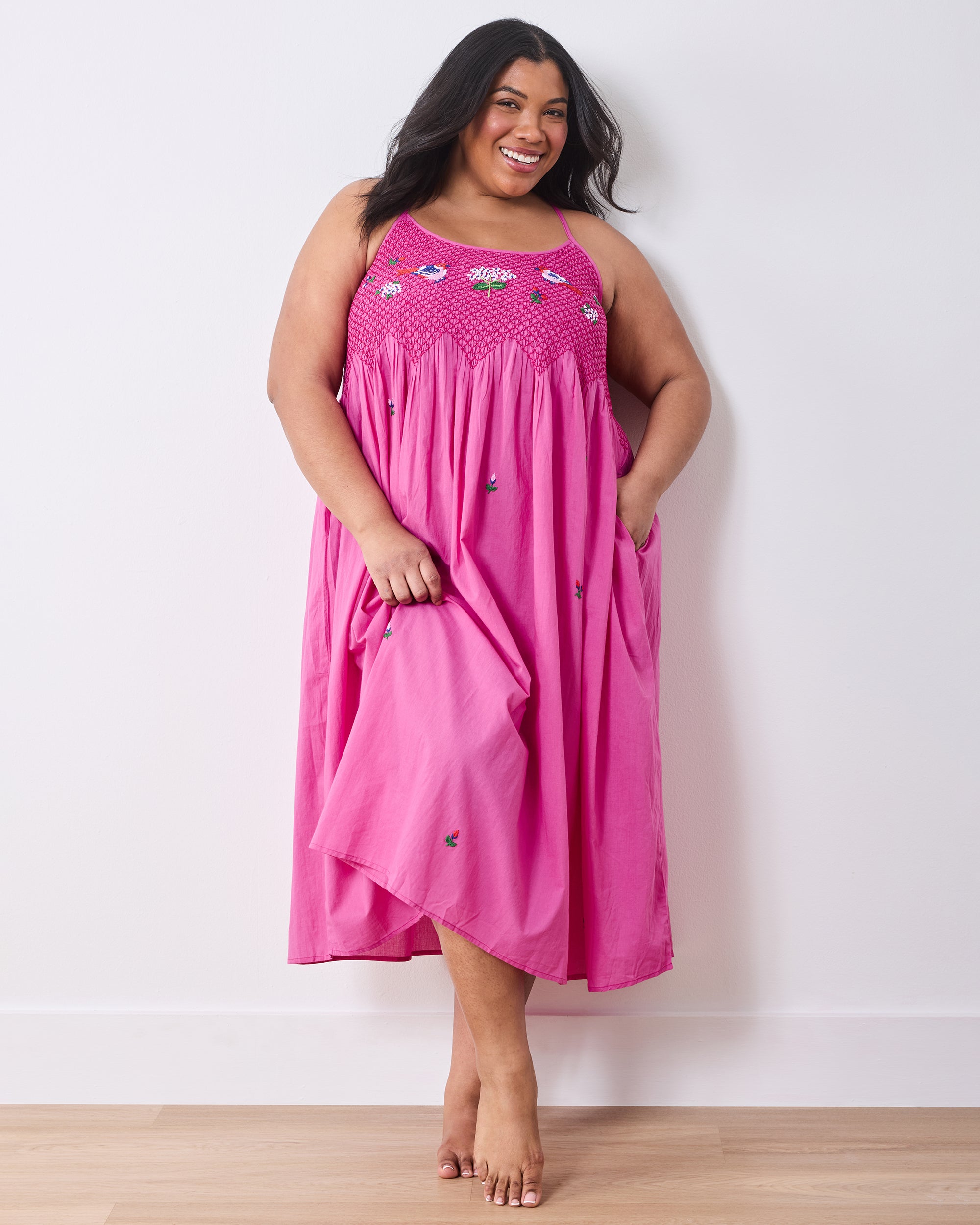 Bird & Blossom - Naya Nightie - Fuchsia Berry – Printfresh