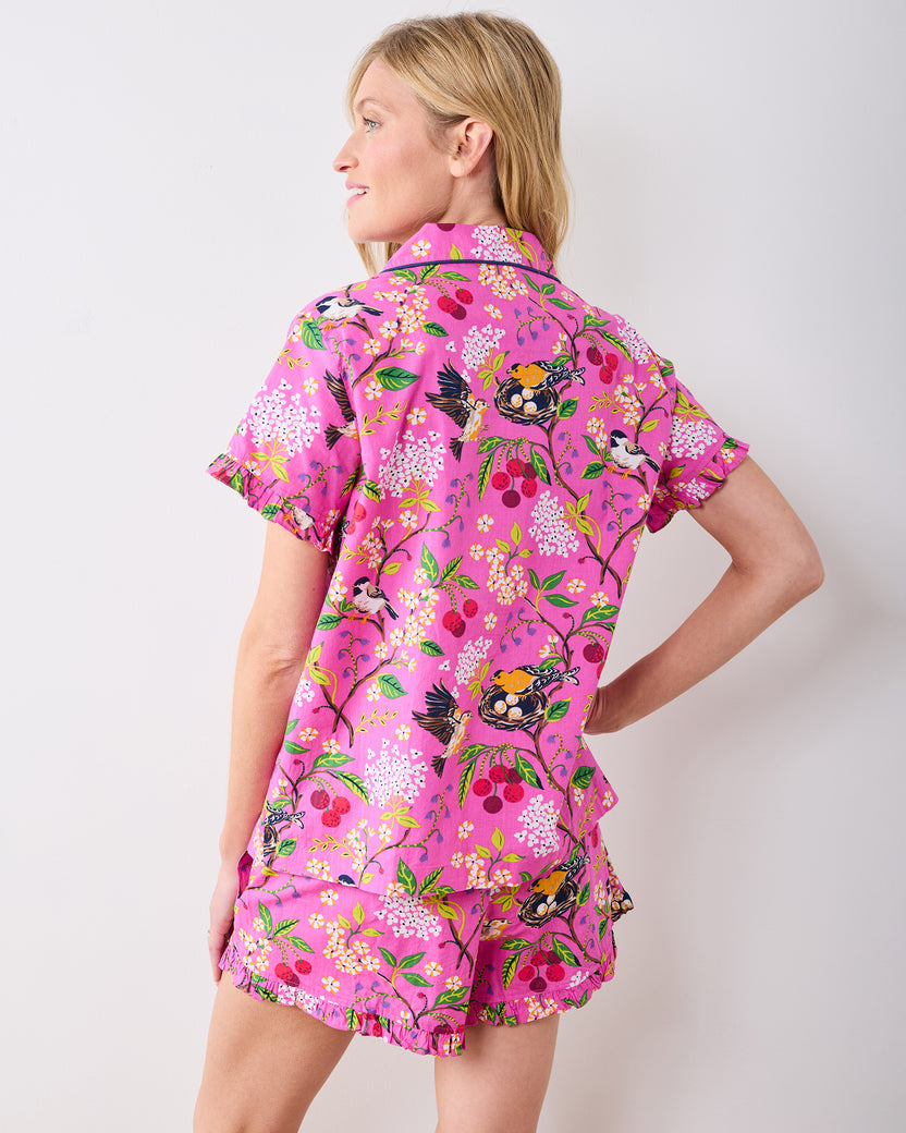 Bird & Blossom - Ruffle Short Set - Fuschia Berry - Printfresh