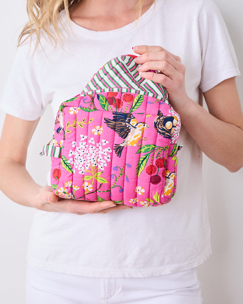 Bird & Blossom - Three's Best Pouch Set - Fuschia Berry - Printfresh