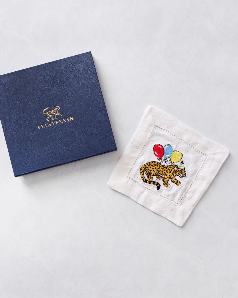 Birthday Bagheera - Cocktail Napkins Set of 4 - Pink Confetti - Printfresh