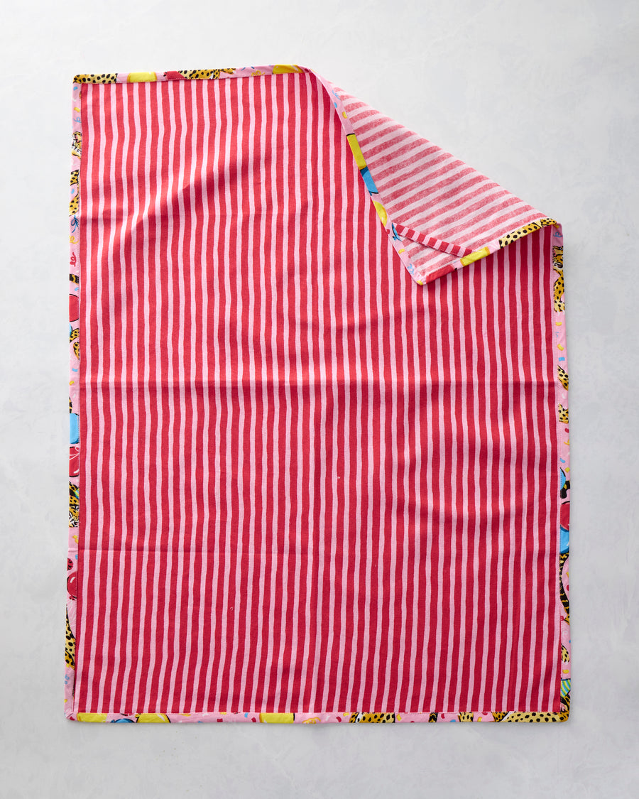 Birthday Bagheera - Tea Towels Set Of 2 - Pink Confetti - Printfresh