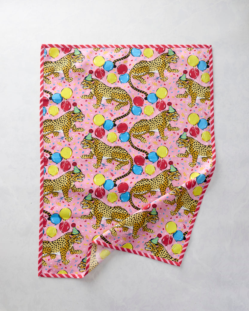 Birthday Bagheera - Tea Towels Set Of 2 - Pink Confetti - Printfresh