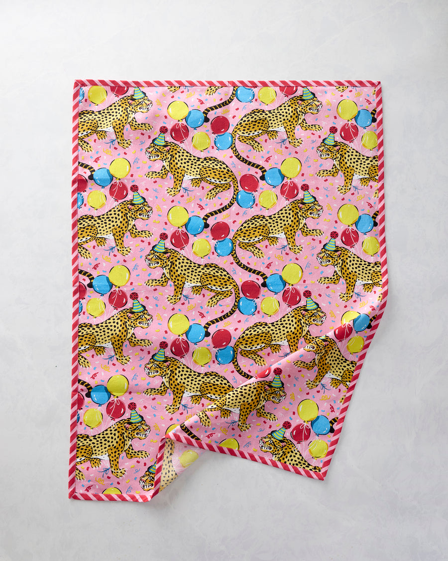 Birthday Bagheera - Tea Towels Set Of 2 - Pink Confetti - Printfresh