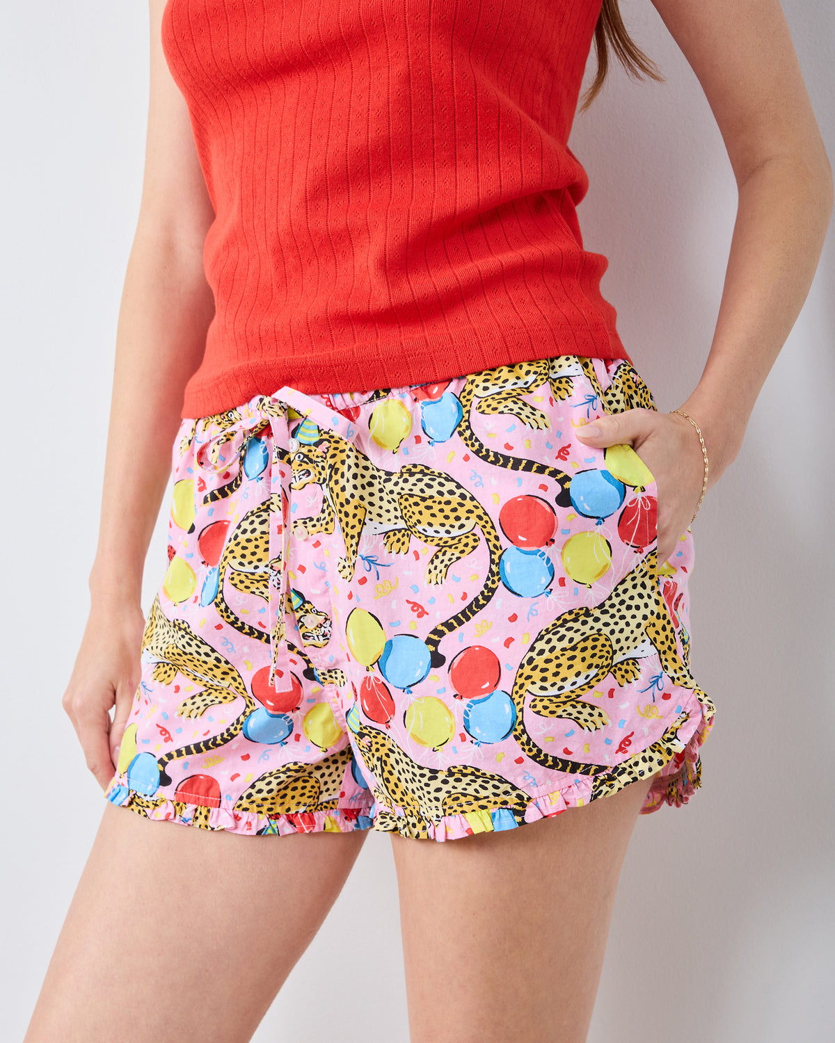 Birthday Bagheera - Ruffle Short - Pink Confetti - Printfresh