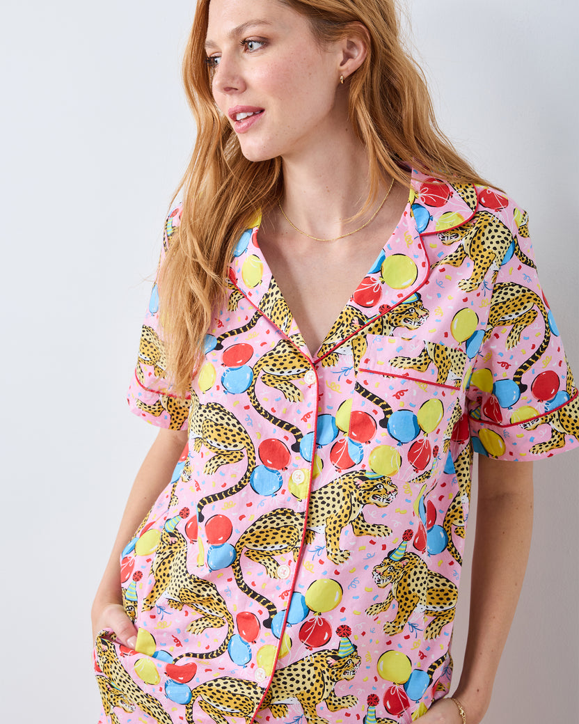 Birthday Bagheera -  Short PJ Set - Pink Confetti - Printfresh