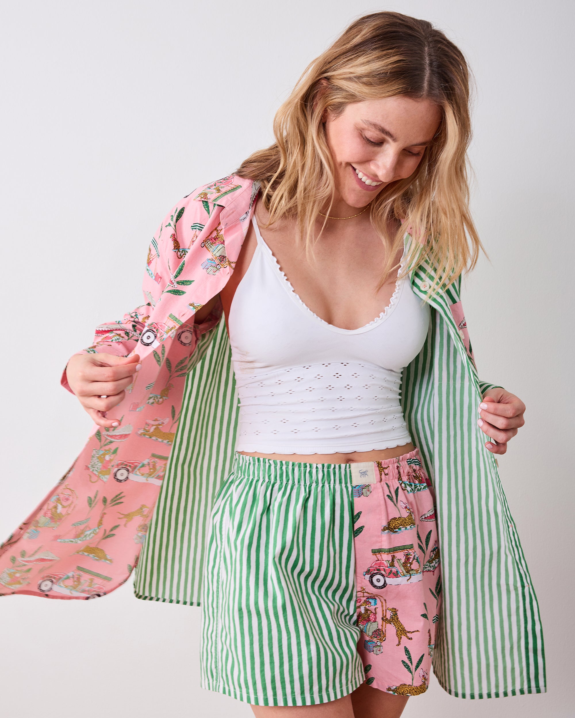 Cabana Cats - Everyday Button Down - Peach Daiquiri – Printfresh