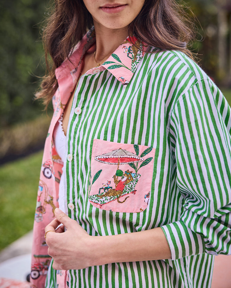 Cabana Cats - Everyday Button Down - Peach Daiquiri - Printfresh