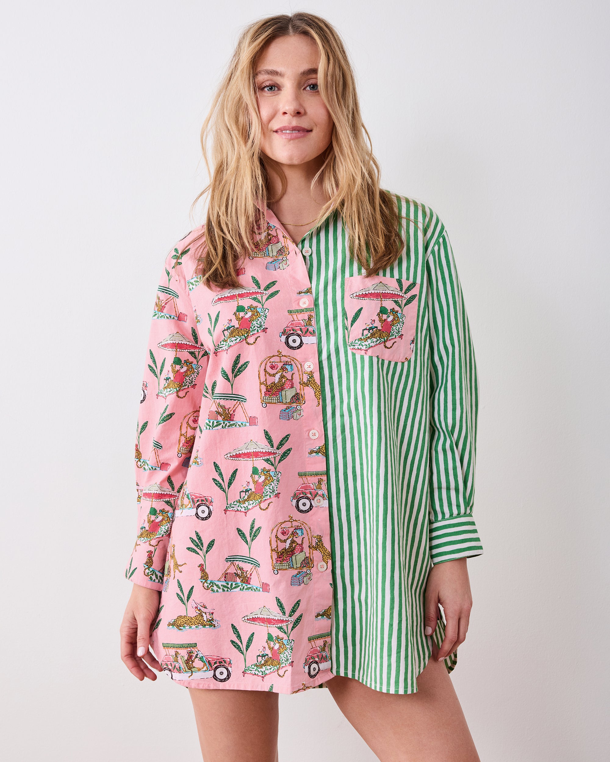 Cabana Cats - Everyday Button Down - Peach Daiquiri – Printfresh