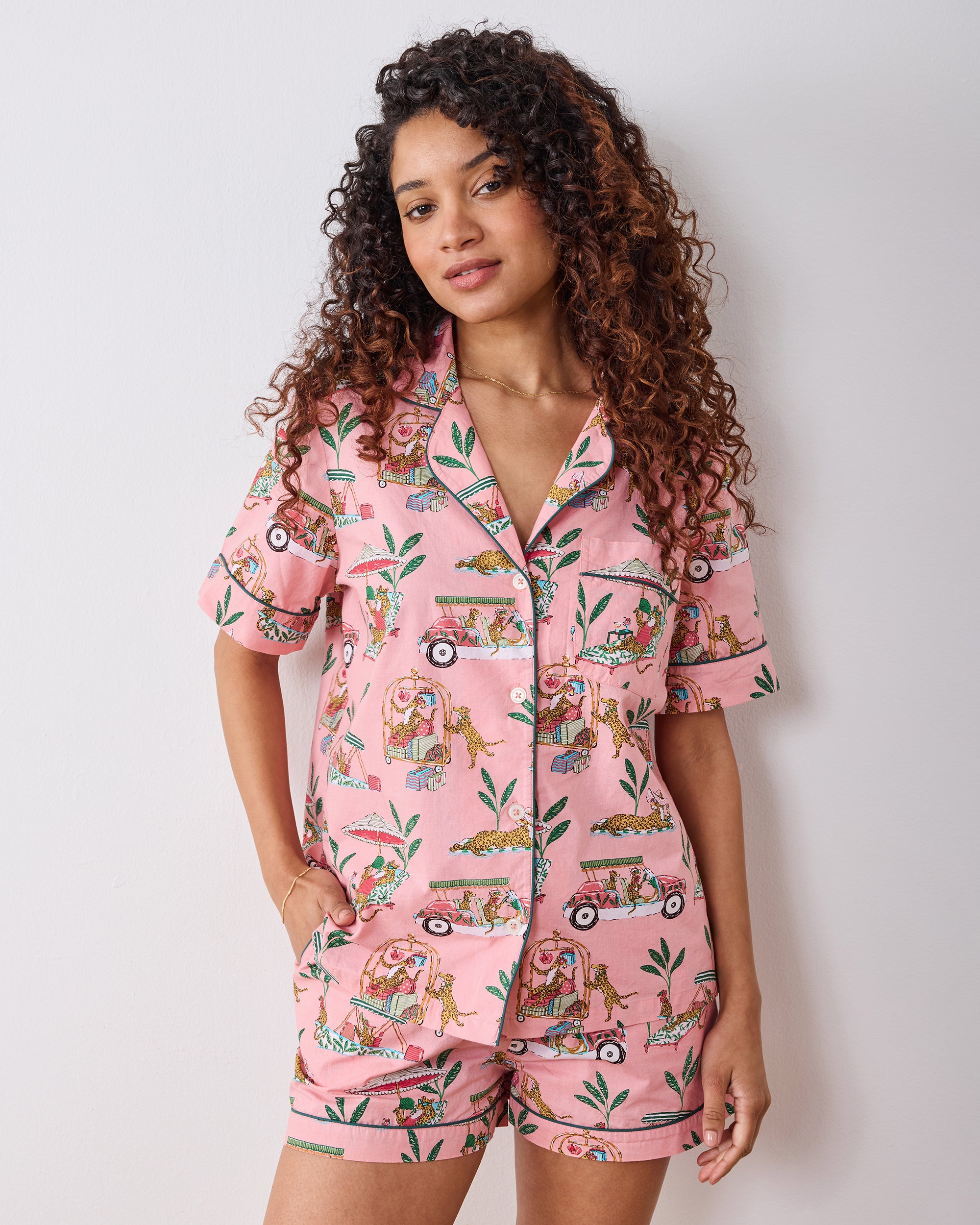 Cabana Cats - Short PJ Set - Peach Daiquiri – Printfresh
