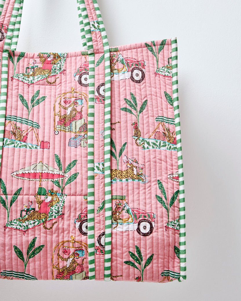 Cabana Cats - The Traveler Tote - Peach Daiquiri - Printfresh