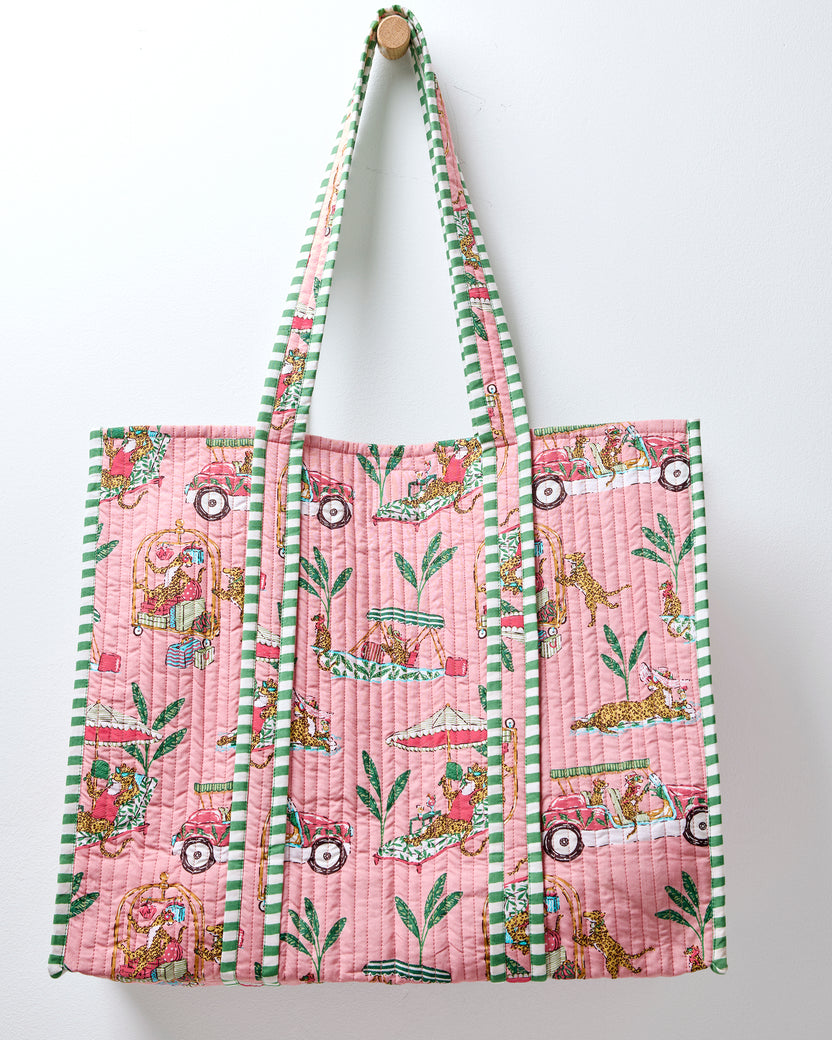 Cabana Cats - The Traveler Tote - Peach Daiquiri - Printfresh