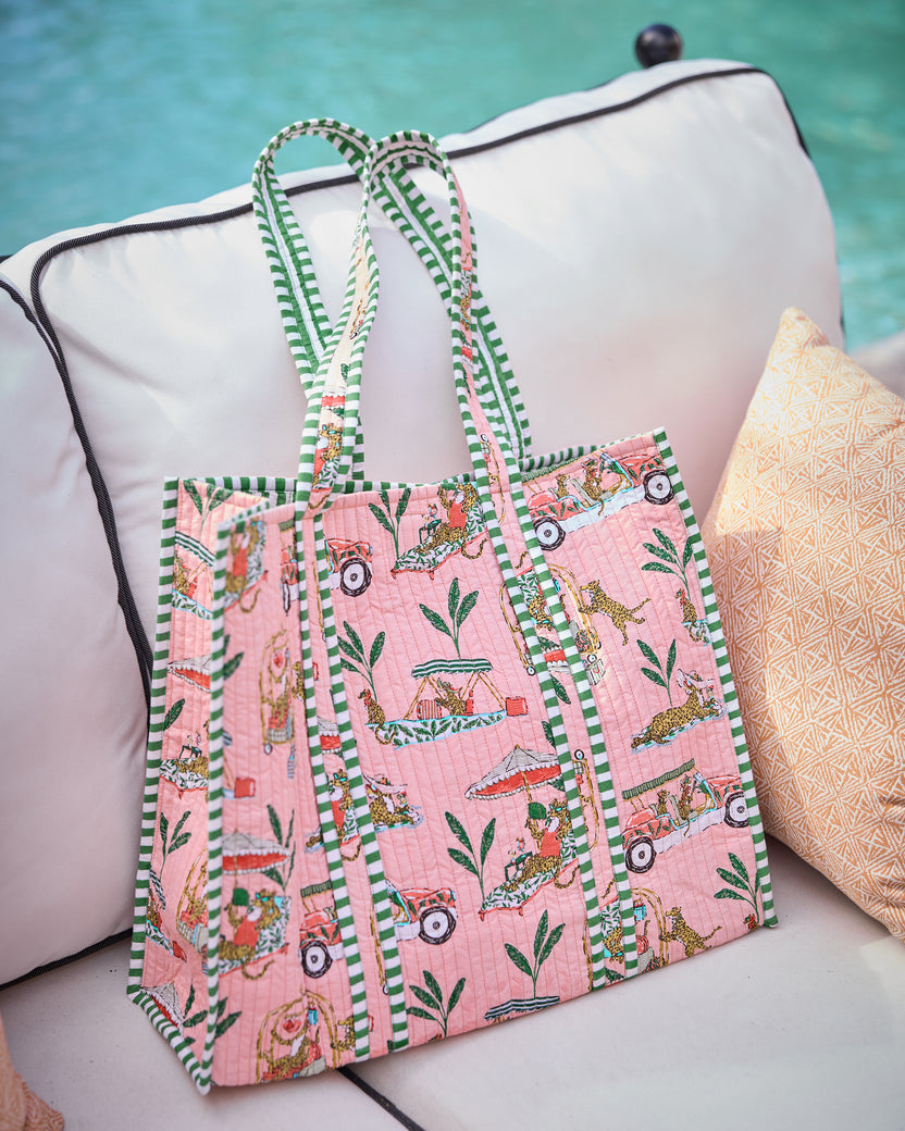 Cabana Cats - The Traveler Tote - Peach Daiquiri - Printfresh