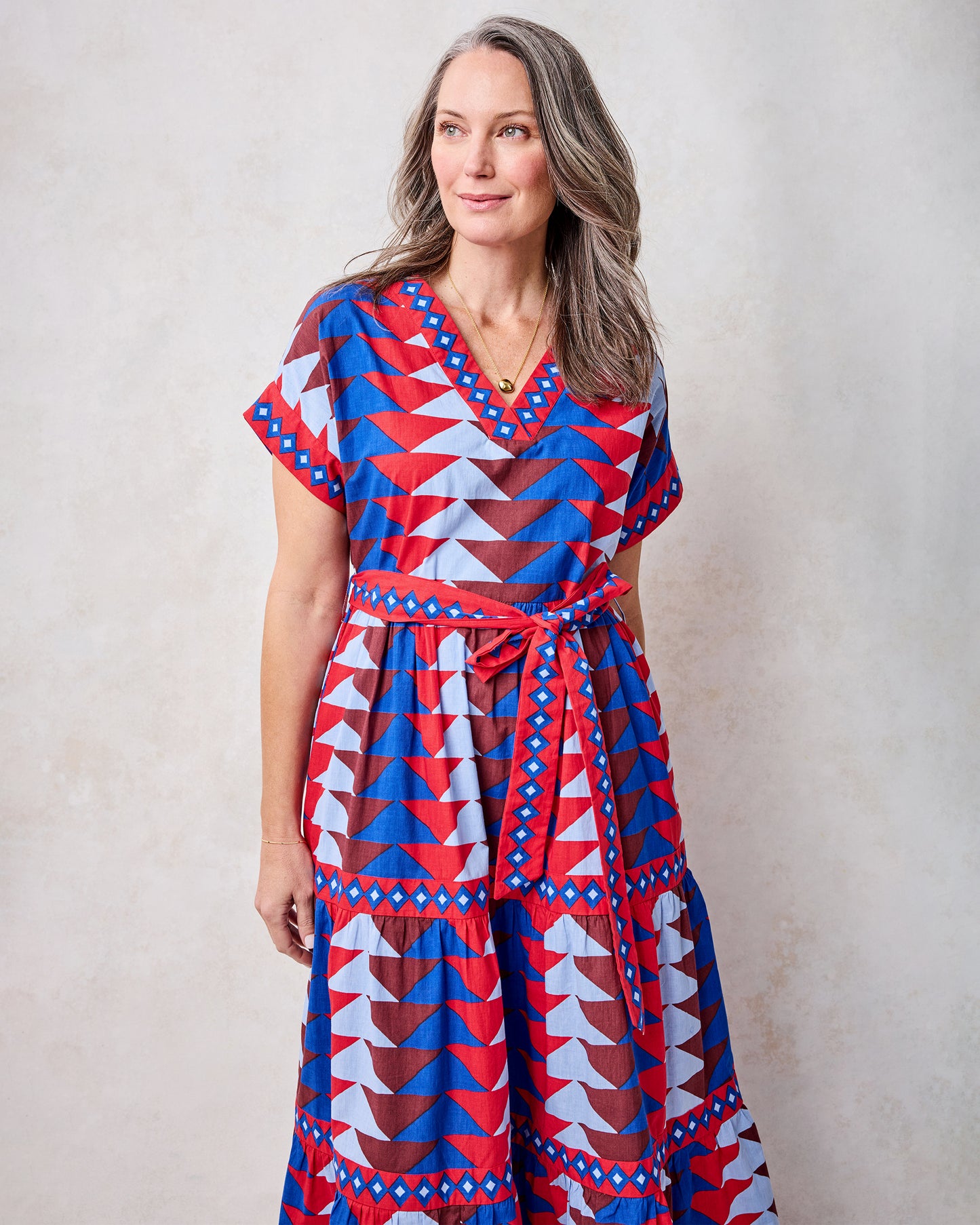 Canyon Geo - Harbour Dress - Arizona Blue - Printfresh