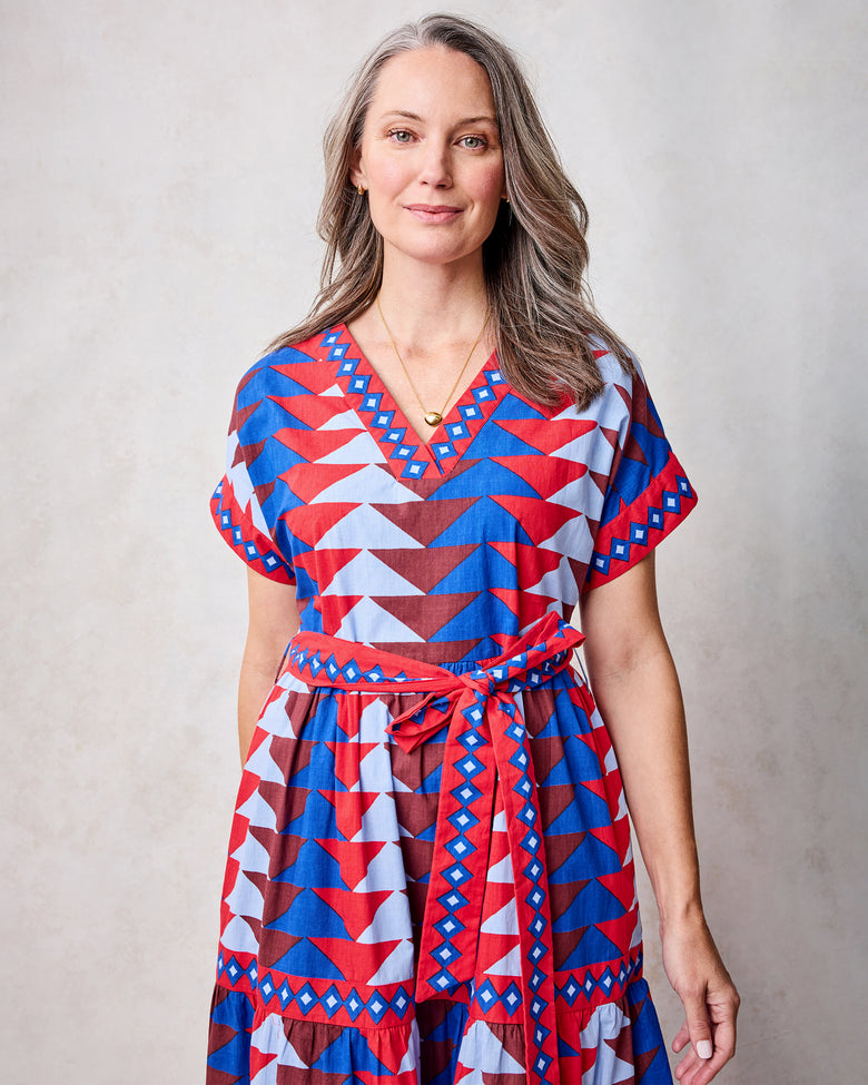 Canyon Geo - Harbour Dress - Arizona Blue - Printfresh