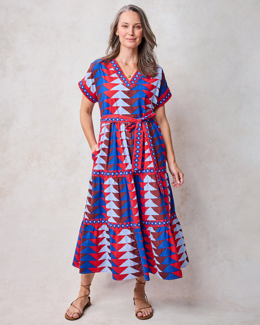 Canyon Geo - Harbour Dress - Arizona Blue - Printfresh