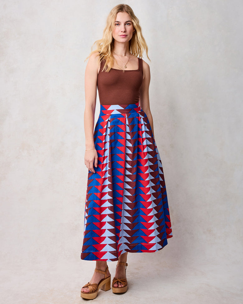 Canyon Geo - Sparrow Skirt - Arizona Blue - Printfresh