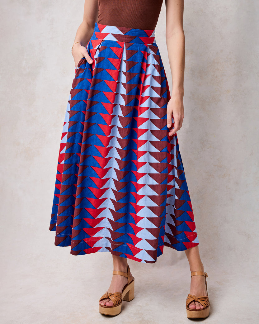 Canyon Geo - Sparrow Skirt - Arizona Blue - Printfresh