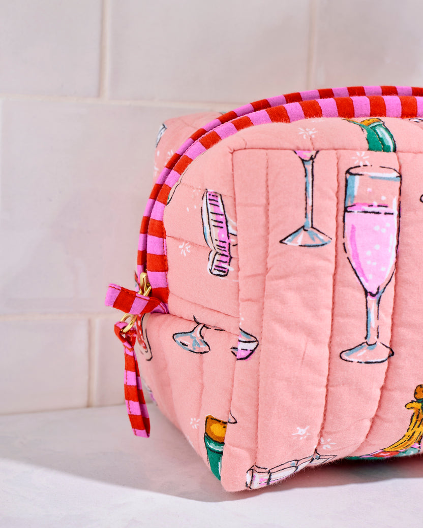 Champagne Tower - Quilted Pouch - Peach Fizz - Printfresh