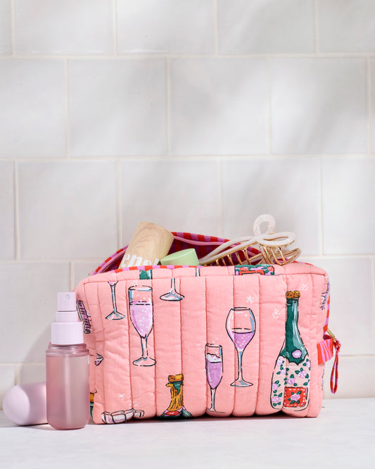 Champagne Tower - Quilted Pouch - Peach Fizz - Printfresh