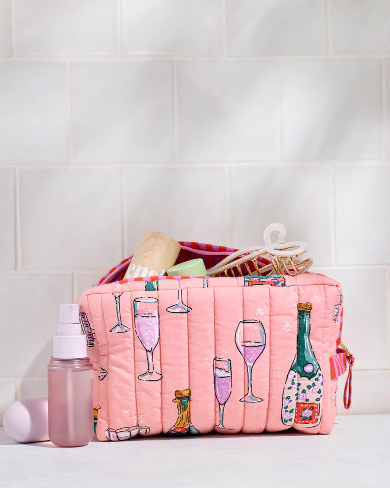 Champagne Tower - Quilted Pouch - Peach Fizz - Printfresh