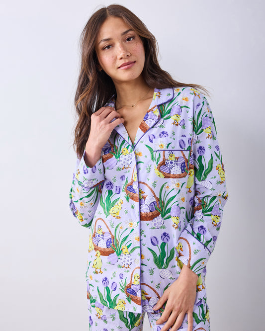 Egg Hunt - Long PJ Set - Dusty Lilac - Printfresh
