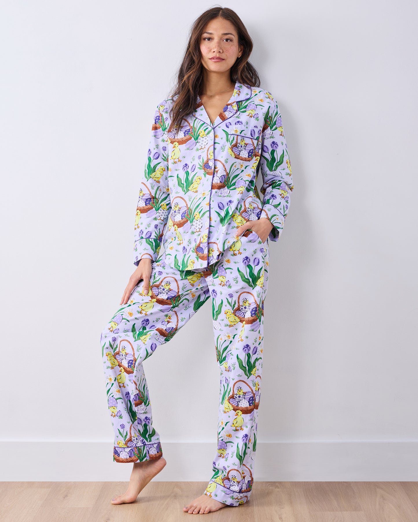 Egg Hunt - Long PJ Set - Dusty Lilac - Printfresh