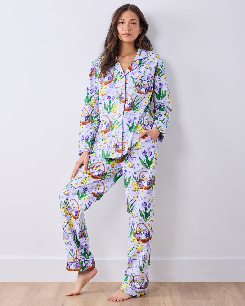 Egg Hunt - Long PJ Set - Dusty Lilac - Printfresh