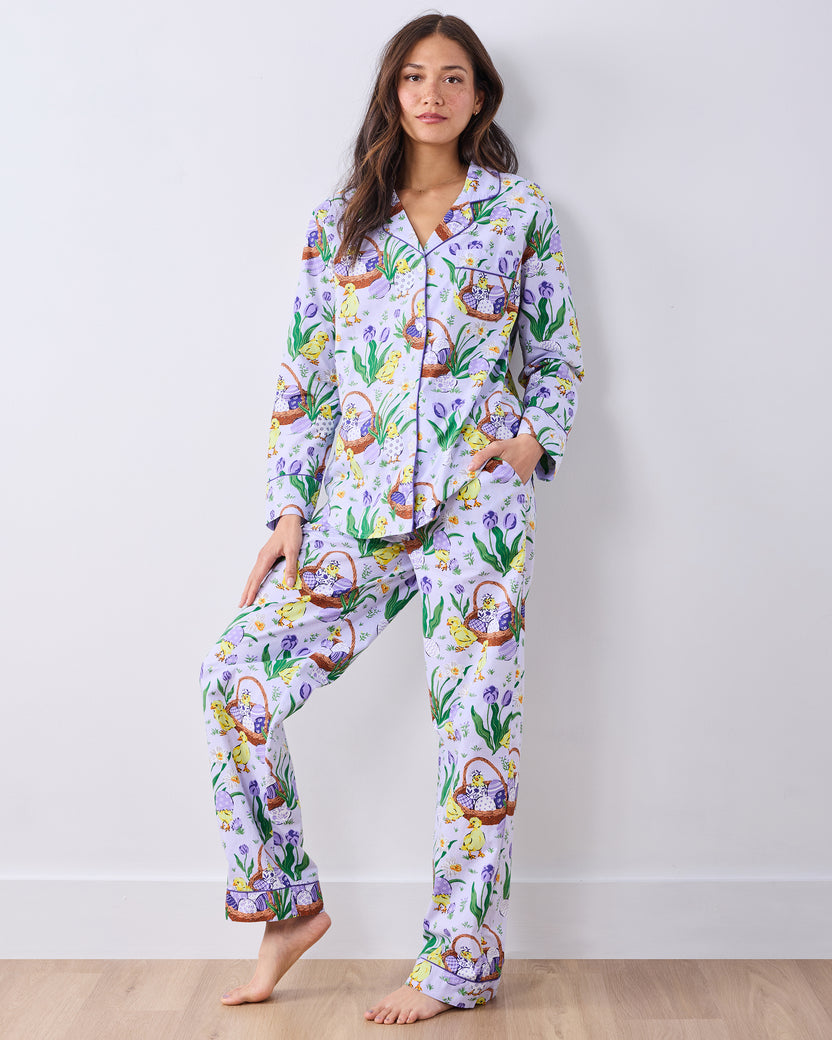 Egg Hunt - Long PJ Set - Dusty Lilac - Printfresh